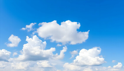 Fluffy White Clouds Against a Clear Blue Sky