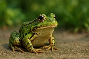 Obraz premium Vibrant frog on ground