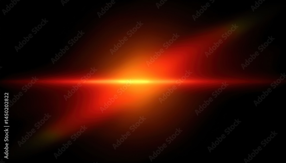 Poster abstract red orange light beam on black background for web design, print graphics, digital branding,