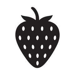 Fototapeta premium Strawberry silhouette icon illustration. Strawberry icon vector.