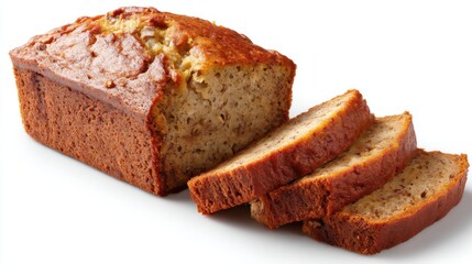 Freshly baked sliced banana bread