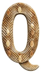 Letter Q woolen, stylized as crocodile skin. Isolated Alphabet on a white background.	
