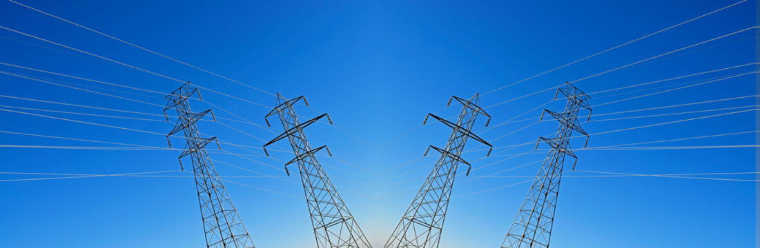 American Electricity pylons in the desert 	