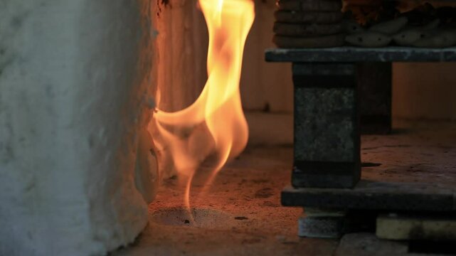 Many rustic clay in the kiln