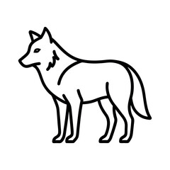 Gray Wolf Minimalist Wildlife Vector Drawing