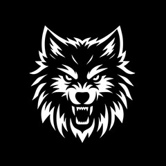 Wolf face silhouette black vector design