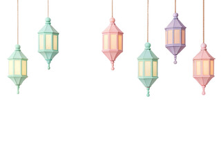 Elegant Pastel Lanterns Hanging Decoration