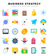 Business Strategy Icons bundle. Flat style Icons. Vector illustration.