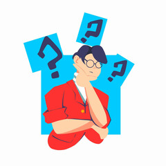 cartoon man thinking can be customized to your needs