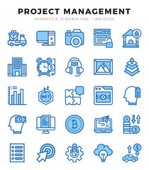 Project Management icons set for website and mobile site and apps.