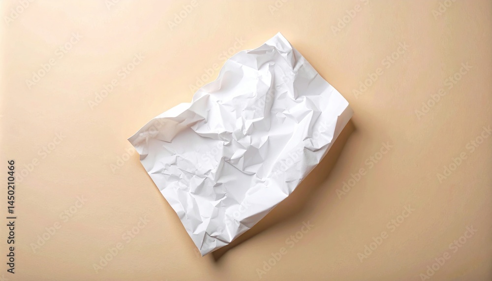 Poster crumpled paper art creation studio image minimalist environment top down view creative concept