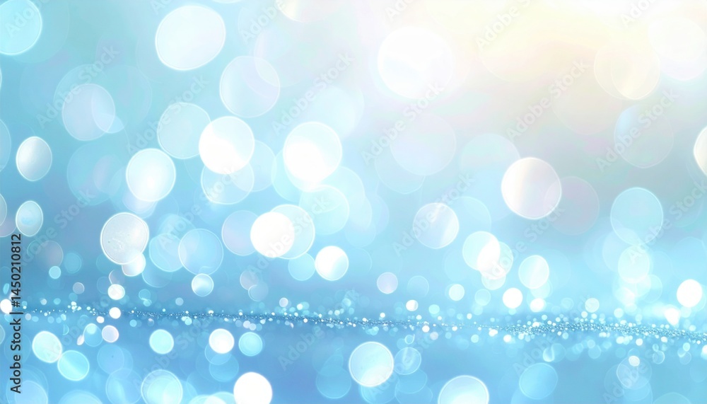 Poster sparkling blue bokeh background abstract art digital graphics soft focus creative design