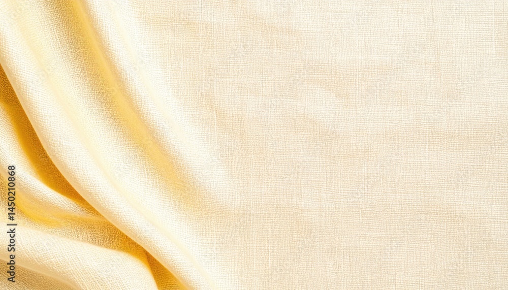 Poster textile action yellow fabric draping studio environment close-up view softness concept