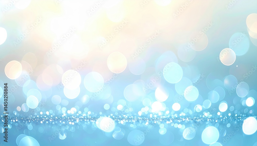 Poster sparkling blue bokeh background digital art abstract calm atmosphere close-up view aesthetic design