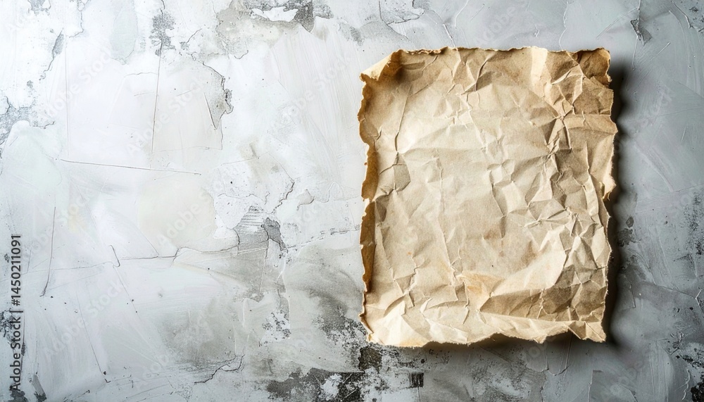 Poster crumpled paper sheet minimalist background texture photography abstract design overhead view creativ