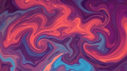 Obraz premium Swirling abstract art with vibrant hues of purple, orange, and blue creating a mesmerizing marble effect