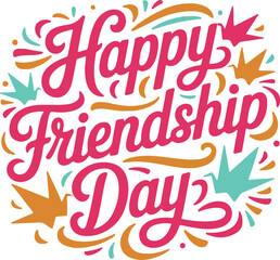 Obraz premium T shirt design for Happy friendship day with element