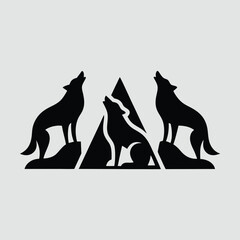 "Wolf Silhouette Vector Collection Featuring Howling, Tribal, and Wilderness Scenes for Logos, Tattoos, and Outdoor Art"