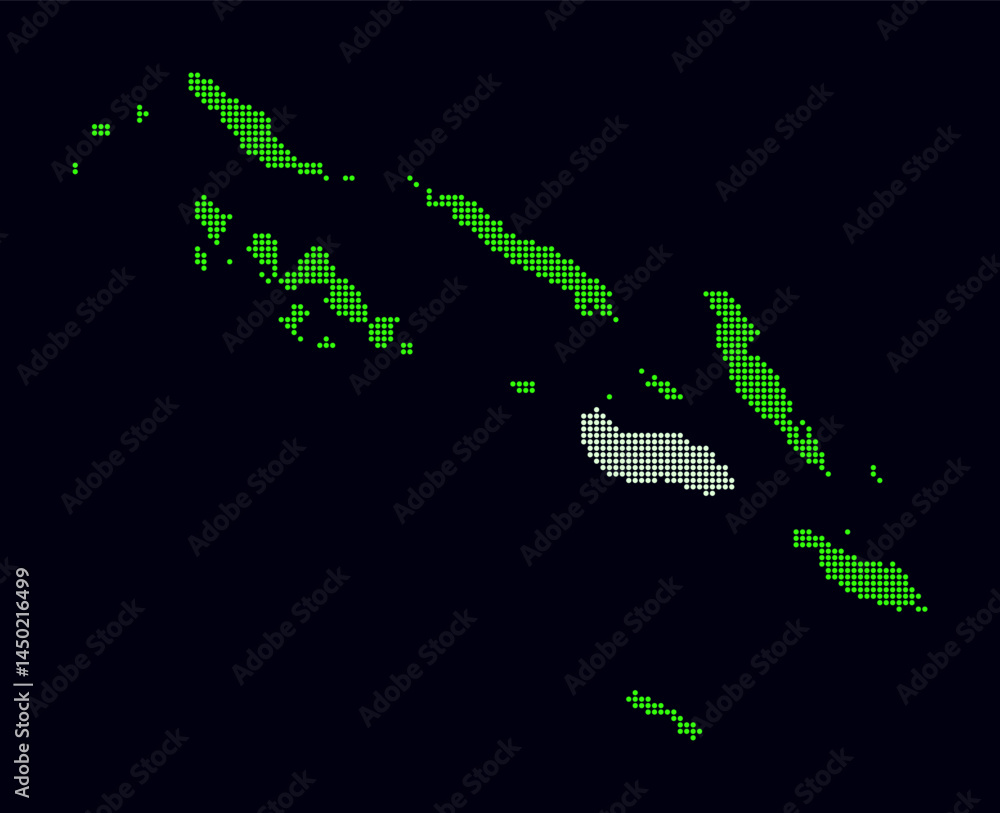 Aufkleber solomon islands dotted map. digital style map of the country on dark background. solomon islands sha