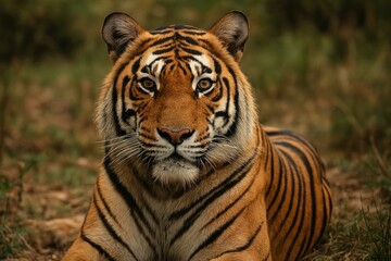 Fototapeta premium Majestic tiger in wilderness
