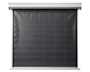 Retractable roller screen blind for window or projection use on a transparent background