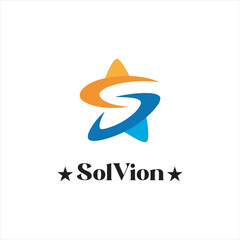 Dynamic and colorful star logo incorporating the letter "S" in a swirling design, perfect for modern brands like SolVion, especially in technology, startups, creative agencies or innovative businesses