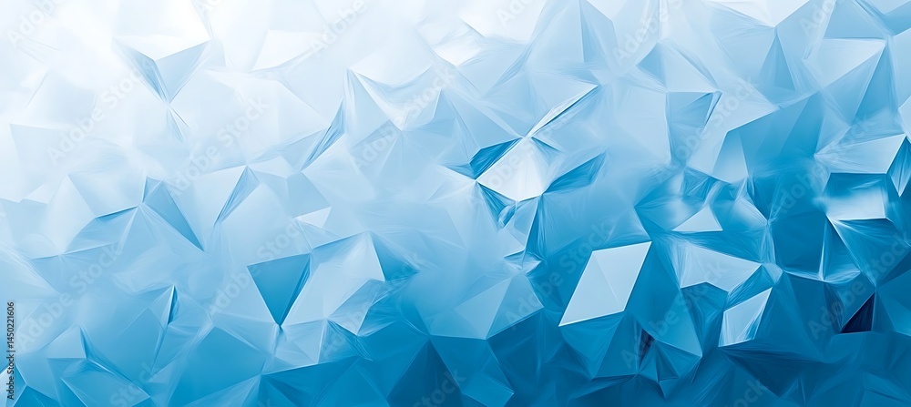 Poster smooth ice blue background with elegant geometric shapes and crystalline pattern for clean digital a