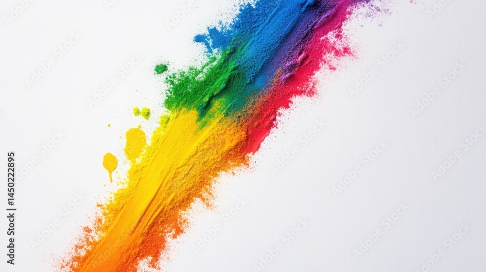 Fototapete presentation-ready white background with delicate rainbow gradient details and clean open space for 