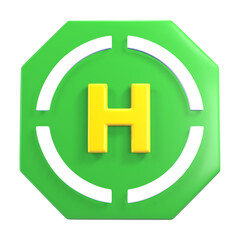 Helipad 3D Illustration Icon