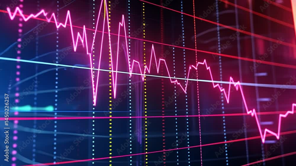 Aufkleber colorful financial chart analysis exploring market trends and data visualization in stock investment