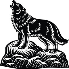 "Wolf Silhouette Vector Collection Featuring Howling, Tribal, and Wilderness Scenes for Logos, Tattoos, and Outdoor Art"