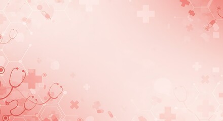 Medical Themed Background with Health Icons and Light Red Hue