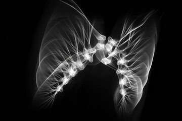 Fototapeta premium Striking black and white abstract artwork with fluid lines and contrasting shapes, creating visual interest.