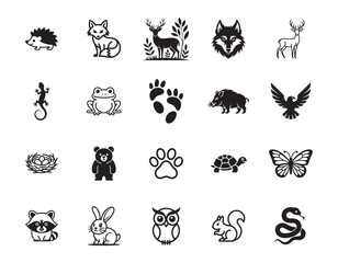 20 Wildlife and Animal Icons set
