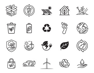20 Eco and Sustainability Icons set
