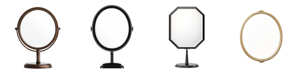 Fototapeta premium A collection of decorative vanity mirrors in various shapes and materials.