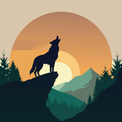 "Wolf Silhouette Vector Collection Featuring Howling, Tribal, and Wilderness Scenes for Logos, Tattoos, and Outdoor Art"