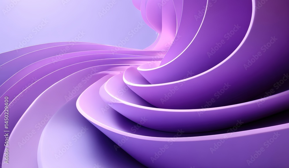 Poster abstract purple waves create a flowing, modern pattern with smooth curves and soft gradients in a di