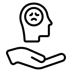 Depression Counseling Vector Line Icon Design