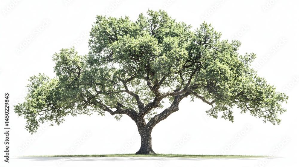 Poster a large tree with a thick trunk and many branches