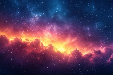 Fototapeta premium Cosmic Nebula, vibrant colors, starry night, space background, design
