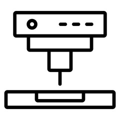 D Printed Medical Devices Vector Line Icon Design