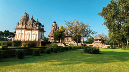 Khajuraho, Madhya Pradesh, India. Mahadeva Temple, Khajuraho Western Group of Temples. Khajuraho Temple, India. UNESCO World Heritage site.