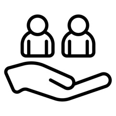 Employee Assistance Program Vector Line Icon Design