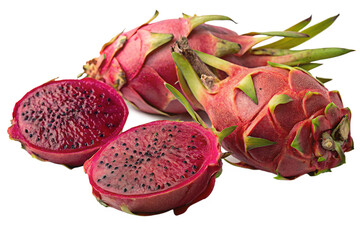 red dragon fruit isolated on white background