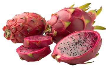red dragon fruit isolated on white background