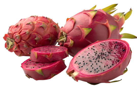 red dragon fruit isolated on white background