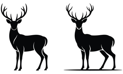 set of deer silhouettes