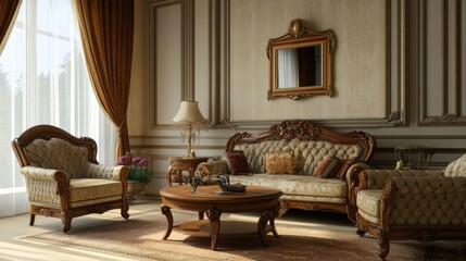 Room with antique furniture and classic design