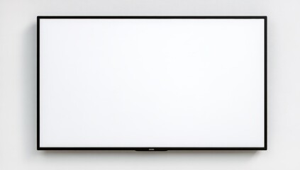 A large blank whiteboard mounted on a plain wall, ready for writing or drawing.